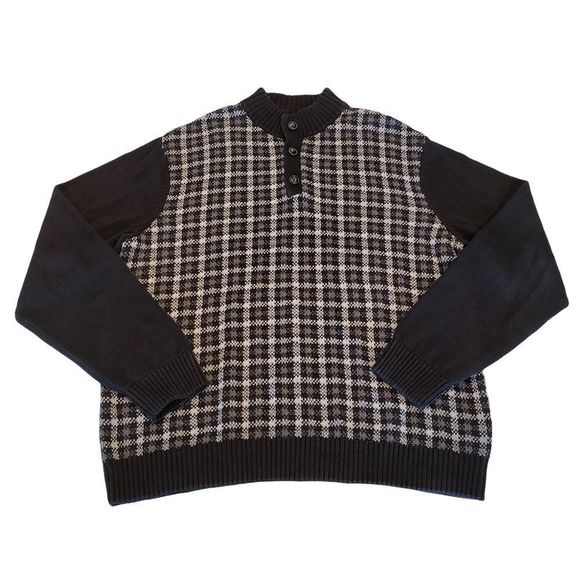 Chaps Other - Chaps 1/4 Button Up Pullover Cowl Neck Long Sleeve Sweater EST. 1978 Men's XL